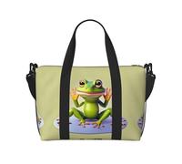 The Funny Frog Doing Yoga borsa da viaggio grande borsa da palestra, weekend e viaggi d'affari borsa a tracolla leggera