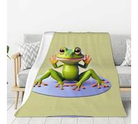 The Funny Frog Doing Yoga - Coperta morbida e calda in flanella, 127 x 101 cm, coperta morbida e calda, coperta per camera da letto