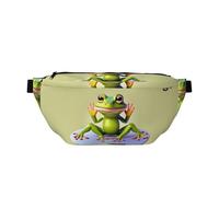 The Funny Frog Doing Yoga Crossbody Marsupio a tracolla. Grande capacità, impermeabile e antipolvere, cerniera sicura, adatta per viaggi e attività all'aperto., Come nella foto, Taglia unica, Zaino da