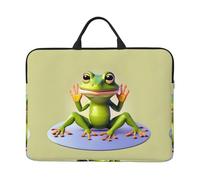 The Funny Frog Doing Yoga - Custodia per computer portatile, 41,9 x 31 cm, per lavoro e casual, doppio uso, adatta per alcuni computer portatili