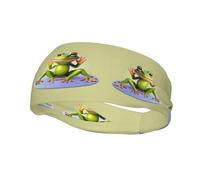 The Funny Frog Doing Yoga - Fascia per il sudore alla moda, sportiva, traspirante, morbida e traspirante, realizzata in 100% poliestere