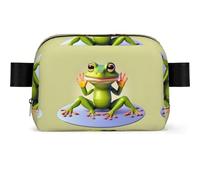 The Funny Frog Doing Yoga Marsupio impermeabile per uomini e donne - Marsupio regolabile per viaggi, borsa a tracolla leggera per corsa palestra
