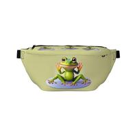 The Funny Frog Doing Yoga Marsupio per uomo e donna, impermeabile, con cinghia regolabile (80-150 cm), grande capacità