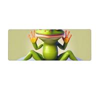 The Funny Frog Doing Yoga Mouse Pad 30 x 80 cm. Base antiscivolo per tastiera, mouse e laptop RGB, adatto per giochi e ufficio.