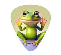 The Funny Frog Doing Yoga - Plettro per chitarra multispessore, 12 pezzi, tono trasparente, confortevole al tatto, forte resistenza all'usura e resistenza, viene fornito con scatola trasparente