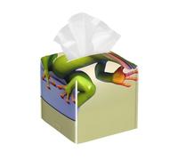 The Funny Frog doing yoga Print Tissue Box Cover - Organizer pieghevole per bagno, soggiorno, ufficio, auto, facile da riporre