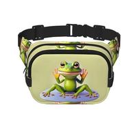 The funny frog doing yoga stampato alla moda marsupio unisex messenger bag, alla moda viaggio marsupio nero, taglia unica