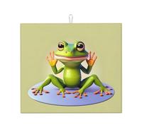 The funny Frog doing yoga - Tappetino scolapiatti 40,6 x 45,7 cm, altamente assorbente, adatto per piatti da cucina, scolapiatti, bar, da appendere