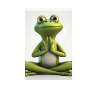 The Funny Frog Doing Yoga Welcome Garden Flag 0,6 x 0,9 m Double Sided No Fade House Yard Flags Photo Sfondo Banner per Cortile Portico Prato Decorazione Esterna