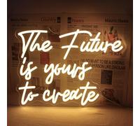 The Future is Yours to Create Insegna al neon a LED, con lettere bianche calde al neon con alimentazione USB, per aule, camere da letto, finestre, soggiorno, ufficio, decorazione da parete