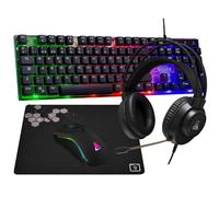 The G-Lab Combo Neon - Tastiera e mouse da gioco con cuffie e tappetino