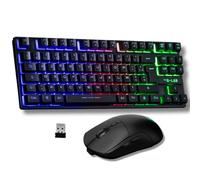 The G-Lab - Combo Oxygen EX - Set di tastiera e mouse wireless Gaming con LED RGB - Tastiera Gaming wireless in formato TKL, Layout spagnolo e mouse da gioco wireless, 3200 dpi - PC/PS4/PS5 - Nuovo