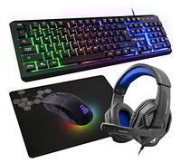 The G-Lab Combo Selenium - Set da gioco 4 in 1, tastiera Gamer AZERTY retroilluminata, mouse Gamer 3200 DPI, microfono cuffie da gioco, tappetino per mouse, confezione da gamer PC PS4/PS5 Xbox
