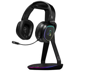 The G-Lab - K-Stand Hydrogen - Supporto per cuffie Gamer - RGB 7 Colori, Tasto/Off, 2 Hub USB + USB-C, Base Antiscivolo - Supporto Universale per Cuffie Gamer PC/Ps5/Ps4/Xbox - Nero - Nuovo