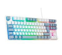 The G-Lab - Keyz Caesium TKL - Tastiera Gamer TKL 87 Tasti cablati USB AZERTY, RGB personalizzabile, 15 Macro programmabili - Tastiera Gaming Compact pout PC/PS4/PS5/XBOX - (bianco-grigio)