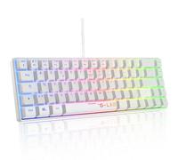 The G-Lab Keyz Hydrogen, tastiera Gamer 60%, semi-meccanica cablata Azerty, retroilluminazione multicolore, mini tastiera gamer silenziosa, formato compatto TKL, PC/PS5 (bianco)