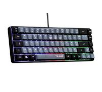 The G-Lab Keyz Hydrogen, tastiera Gamer 60%, tastiera semi-meccanica cablata Azerty, retroilluminazione multicolore, mini tastiera gamer silenziosa, formato compatto TKL, PC/PS5-2023 (grigio/nero)