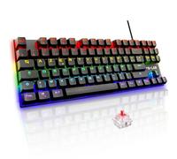The G-Lab Keyz Mercury TKL Tastiera Meccanica Gamer 87 Tasti cablati USB AZERTY Francese, Retroilluminazione LED Multicolore - Gaming Compatto senza tastierino Digitale PC/PS4/PS5/Xbox - New - Nero