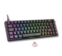 The G-Lab Keyz Titanium Nero - Tastiera Gaming Meccanica 65% RGB AZERTY FR | Cavo USB, Formato 65%, Interruttore Rosso Meccanico, RGB 100% Personalizzabile, Anti-Ghosting, Macro Programmabili