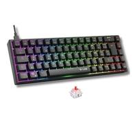 The G-Lab - Keyz Titanium - Tastiera meccanica spagnola 65% QWERTY, USB - Tastiera da gioco con interruttore rosso, RGB personalizzabile, anti-ghosting, macro programmabili - per PC, PS4, PS5, Xbox -
