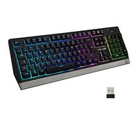 THE G-LAB Keyz Tungsten Tastiera Gamer Wireless AZERTY - Tastiera Gaming Wireless, Ergonomica, Discreta, Batteria Lunga Durata - Tastiera Gamer retroilluminata per PC, PS4, PS5, Xbox One - Nuovo 2021