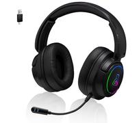 The G-Lab - Korp Iridium - Cuffie da gioco senza fili 2.4GHz e Bluetooth, audio di alta qualità, microfono staccabile, autonomia 45H, RGB, auricolari in similpelle - Cuffie da gioco PS5, PS4, PC,