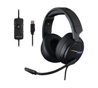 THE G-LAB Korp THALLIUM Cuffie da Gaming USB Sound 7.1 Surround Digitale, Microfono con Cancellazione del Rumore, LED RGB, Compatibile con PC PS4 PS5 Mac, Nero