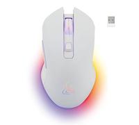 THE G-LAB Kult Helium WL - Mouse Gaming Wireless Bianco 6400 DPI | Wireless, Sensore Ottico 6400 DPI, Retroilluminazione 7 Colori, 6 Pulsanti, Ultra Reattivo, Bianco, Compatibile PC/PS4/PS5