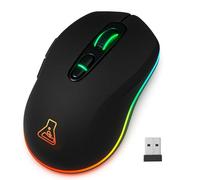 THE G-LAB - Kult Krypton - Mouse Gaming Senza Fili 6400 DPI, Mouse Wireless Gaming Bluetooth & 2.4 GHz, RGB, Batteria Lunga Durata, 7 Pulsanti, Leggero e Ambidestro - Nero