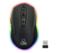 THE G-LAB Kult Neon Mouse da Gaming Wireless Ricaricabile - Preciso e Reattivo, Wireless Gaming Mouse 2400 DPI, RGB LED, Batteria Lunga Durata, 7 Pulsanti, Ultra Leggero, Compatibile PC/PS5/Xbox One