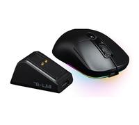 The G-Lab - Kult Titanium Pro - Mouse Wireless gaming con Base di Ricarica - Mouse Bluetooth/USB 2.4GHz/Filo Triple Modalità, RGB,12.000 DPI, 100% Personalizzabile, 100h Autonomia - PC/PS4/PS5/XBOX