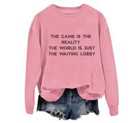 The Game Is The Reality The World Is Just The Waiting Lobby Felpa divertente per gli amanti del gioco maglietta unisex, rosa, M