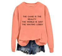The Game Is The Reality The World Is Just The Waiting Lobby Felpa divertente per gli amanti del gioco maglietta unisex, Arancione, L