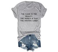 The Game is The Reality The World is Just The Waiting Lobby Shirt divertente sarcastico Game Lover camicia unisex, Grigio, 3XL