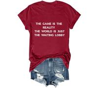 The Game is The Reality The World is Just The Waiting Lobby Shirt divertente sarcastico Game Lover camicia unisex, Porpora, XL