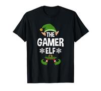 The Gamer Elf Party Family Group Matching X-mas Gaming Citazione Maglietta