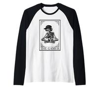 The Gamer Tarocco Carta Arcani Maggiori Scheletro Classico Giusto Maglia con Maniche Raglan