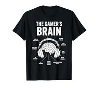 The Gamer's Brain Funny Gaming Headset Nerd Design Maglietta