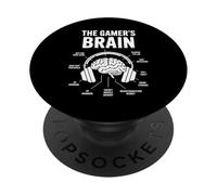 The Gamer's Brain Funny Gaming Headset Nerd Design PopSockets PopGrip Adesivo