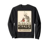 The Gardener Tarocchi Scheletro Vintage Floreale Tristo Mietitore Felpa