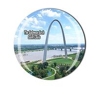 The Gateway Arch Saint Louis Missouri USA America Calamita da frigorifero con cristallo turistico souvenir regalo collezione frigorifero adesivo magnetico