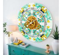 The Gears Clock - Orologio da parete rotondo da 24" con ingranaggi mobili Italy LINE (Amalfi)