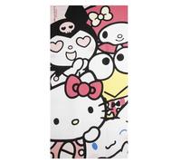The Geeky Pop Asciugamano da spiaggia per bambini, motivo: Hello Kitty, 70 x 140 cm, morbido, leggero e ad asciugatura rapida, per spiaggia e piscina, regalo estivo