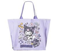 The Geeky Pop Borsa Kuromi Sanrio - Borsa Tote Viola - Borsa a spalla grande leggera e resistente, ideale per scuola, shopping e tempo libero