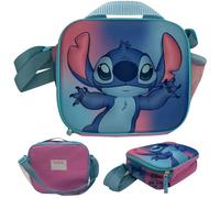 The Geeky Pop - Borsa porta pranzo termica Stitch Disney per Bambini - Borsa da pranzo isolata 23x20x8,5 cm con immagine 3D in rilievo, tracolla regolabile e tasca con rete - Ideale per scuola, picnic