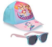 The Geeky Pop Cappello e Occhiali da Sole Paw Patrol Bambina - Set 2 Pezzi Skye & Everest, Berretto Baseball Turchese e Rosa + Occhiali UV 100%, Bambine 5-12 Anni
