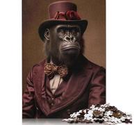 The Gentleman Gorilla Jigsaw Puzzle Impossible 1000Pcs Decorazione Per La Casa. Rilassamento E Intelligence Per Adulti E Ragazzi Da 14 Anni 1000pcs (40x28cm)