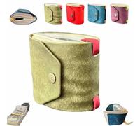 The Genuine Leather Cash Wrap Wallet,Leather Money Wallet Organizer,Cash Wrap with Clasp,Handy Purse Bands with Magnetic Clasp,Fast Cash Access Money Holder for Cash,Small Compact Luxury (Green)