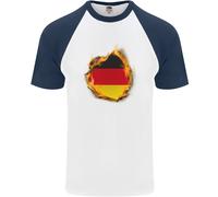 The German Bandiera Fuoco Effetto Germania Uomo S/S Baseball T-Shirt