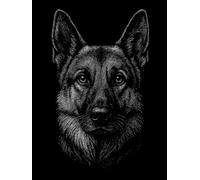 The German Shepherd: A Minimalist Matt Black Display Book with Blank Pages